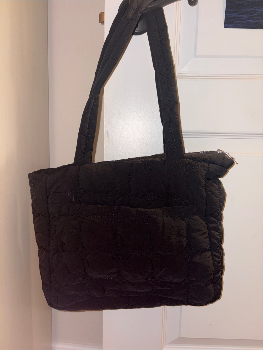 Quilted Black Tote Bag - Classic Everyday Handbag